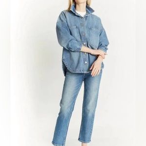 NWT OAT New York Denim Shacket Size XS oversized